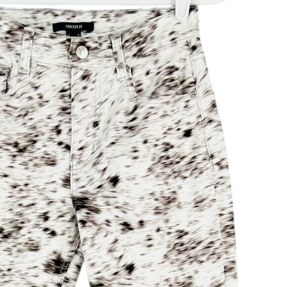 NWT Forever 21 Women's Brown & White Animal Print Flared Jeans Mid Rise Size 25 - Picture 13 of 14